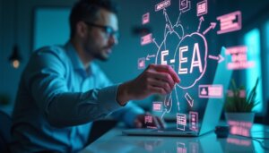 Consultoria em SEO para gerar receita: um estrategista sênior desenhando um plano de negócios focado em ROI.