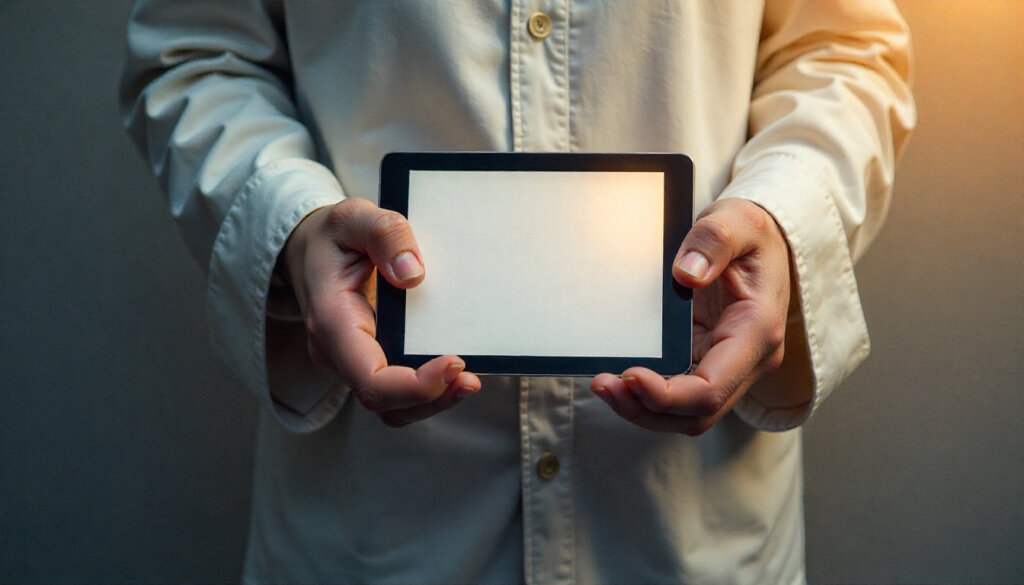 Contraste visual entre links de papel confusos (SEO tradicional) e um tablet com uma resposta de IA clara e direta (GEO SEO).